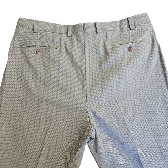 Ralph Lauren Men Vintage Classic Houndstooth Pleated 100% Wool Dress Pants 38x32 - Picture 6 of 11